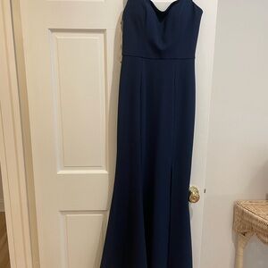 Jenny Yoo Collection Elegant Navy Blue Evening Gown